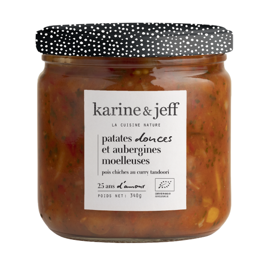 Patates douces et aubergines moelleuses, pois chiche au curry tandoori 340g - 1