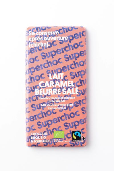 Supersec -- Tablette chocolat lait caramel beurre salé bio - 70 g