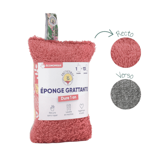 Éponge lavable et grattante corail - 1