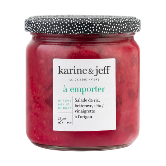 Salade de riz, betterave, féta et vinaigrette à l'origan - 1