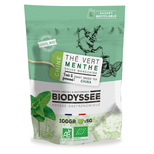 Biodyssée -- Thé vert à la menthe douce marocaine bio - 100 g